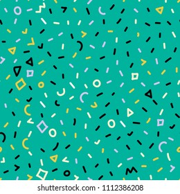 Memphis pattern. Seamless vintage geometric background. Stock vector