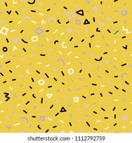 Memphis pattern. Seamless vintage geometric background. Stock vector