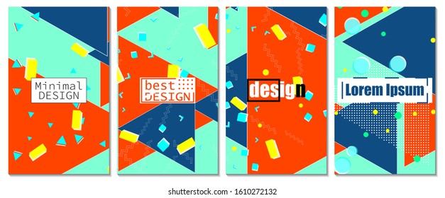 Memphis Pattern. Shapes abstract background. Colorful poster. Vector Illustration.