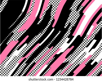 The Memphis pattern. Trending abstract design with irregular shapes, points and wavy lines to create trendy backgrounds for banners, websites, brochures. The minimalist style 