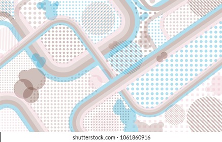 Memphis pattern. Trendy background with color lines and different elements for paper or print. Retro Pattern with Color Elements for your Design. Vector Texture.