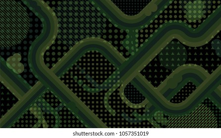 Memphis pattern. Trendy pattern with color strips and different elements for card or flyer. Pop-Art Style. Vintage Background with Color Elements in Disco Style. Vector Texture.