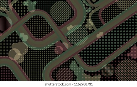 Memphis pattern. Trendy pattern with color strips and different elements for textile or wallpaper. Retro-Fututristic Background with Color Elements in Disco Style. Vector Texture.