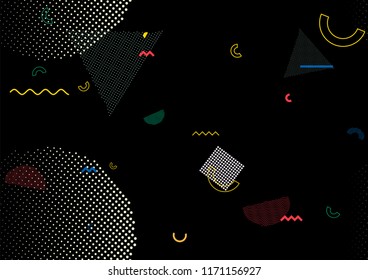 Memphis Pattern, Vector Seamless Cover, Simple Geometric Design. Cool Futuristic Texture Modern Flat Bauhaus. Vintage Retro Simple Shapes, Motion Memphis Seamless Texture. Abstract Party Background