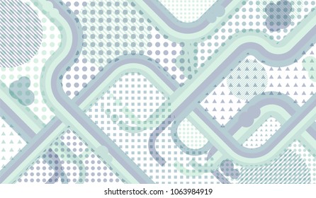 Memphis pattern. Vintage background with color lines and different elements for card or flyer. Pop-Art Style. Vintage Background with Color Elements in Disco Style. Vector Texture.