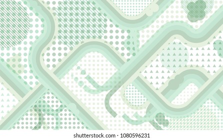 Memphis pattern. Vintage pattern with color strips and different elements for card or flyer. Retro-Fututristic Background with Color Elements in Disco Style. Vector Texture.