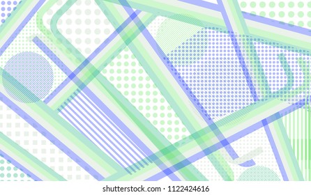 Memphis pattern. Vintage pattern with color strips and different elements for banner or mobile application. Pop-Art Style. Vintage Background with Color Elements in Disco Style. Vector Texture.
