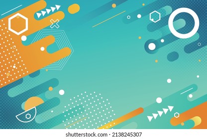 Memphis polygonal geometric background, abstract background, vector illustration
