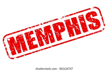 Memphis red stamp text on white