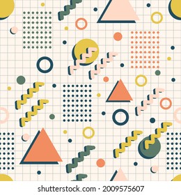 Memphis retro style seamless pattern.