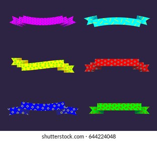 Memphis ribbon set