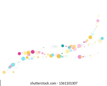 Memphis round confetti modern background in blue, crimson and gold on white.  Childish pattern vector, children's party birthday celebration background.  Holiday confetti circles in memphis style.