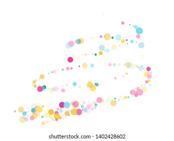 Memphis round confetti vintage background in blue, pink and gold on white.  Childish pattern vector, children's party birthday celebration background.  Holiday confetti circles in memphis style.