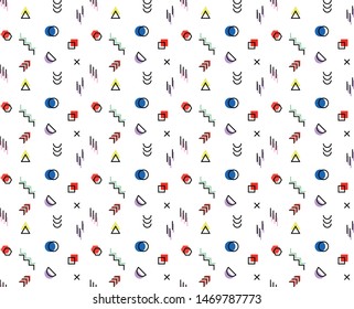Memphis Seamless colorful Pattern. Pattern, seamless trend background. Fashion trend 80-90s. Memphis Retro Pattern. 