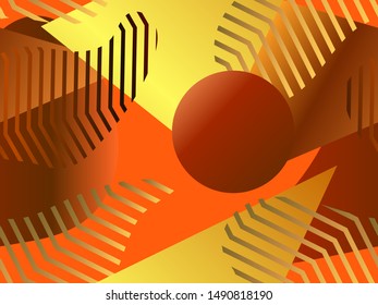 Memphis seamless pattern in 80s style. Geometric shapes with liquid gradient. Modern trend background. Vector illustration