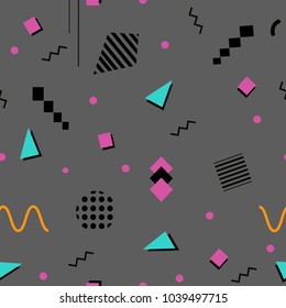 Memphis seamless pattern 80's-90's styles