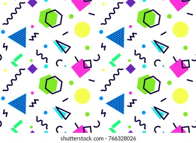 Memphis Seamless Pattern 80s90s Styles On Stock Vector (Royalty Free ...