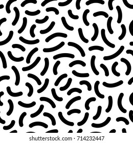 Memphis seamless pattern. 90s style. Black and white vector illustration
