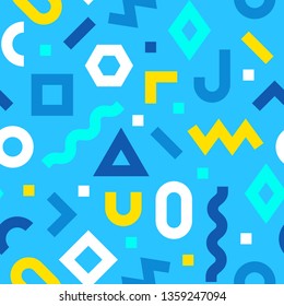 Memphis seamless pattern. Abstract geometric background