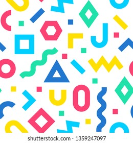 Memphis seamless pattern. Abstract geometric background