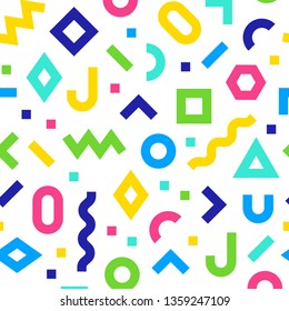 Memphis seamless pattern. Abstract geometric background
