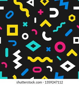 Memphis seamless pattern. Abstract geometric background
