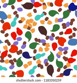 Memphis seamless pattern with drops of paint.