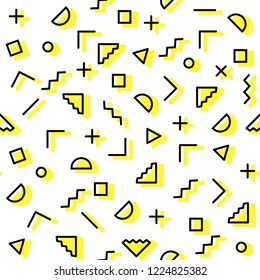 memphis seamless pattern geometric design for use as wallpaper or wrapping paper gift.