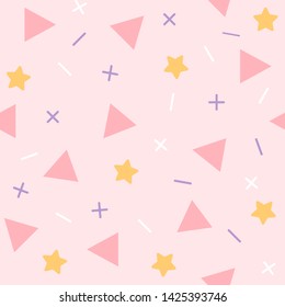 Memphis seamless pattern with Geometric element vector