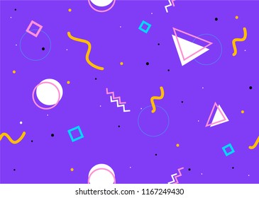 Memphis seamless pattern. Geometric elements memphis in the style of 80's. Vector illustration. EPS 10