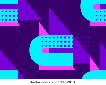 Memphis seamless pattern. Geometric elements memphis in the style of 80's. Vector illustration