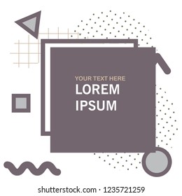Memphis seamless pattern on white background. Trendy memphis style. Colorful geometric seamless pattern different shapes color style. Vector Illustration