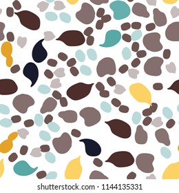 Memphis seamless pattern with paint stones.