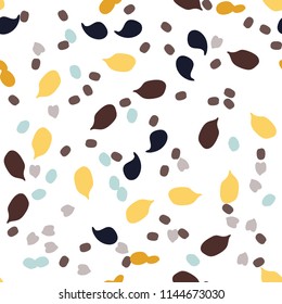 Memphis seamless pattern with paint stones.