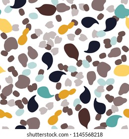 Memphis seamless pattern with paint stones.