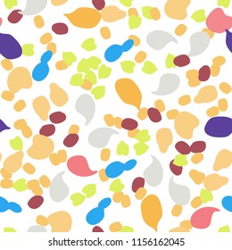 Memphis seamless pattern with paint stones.