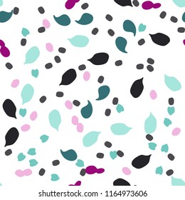 Memphis seamless pattern with paint stones.