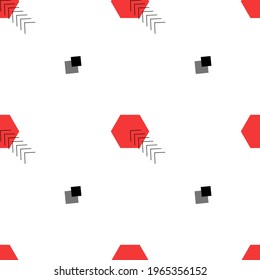 Memphis seamless pattern . Retro background with different color figures for poster or print. Memphis background with figures of different forms and colors for your design. Vector texture.