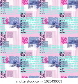 Memphis seamless  pattern in retro style. Doodle pattern hand-drawn pen, ink, chalk. 