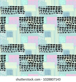 Memphis seamless  pattern in retro style. Doodle pattern hand-drawn pen, ink, chalk. 