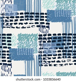 Memphis seamless  pattern in retro style. Doodle pattern hand-drawn pen, ink, chalk. 