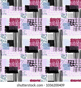 Memphis seamless  pattern in retro style. Doodle pattern hand-drawn pen, ink, chalk. 