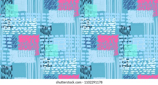 Memphis seamless  pattern in retro style. Doodle pattern hand-drawn pen, ink, chalk. 