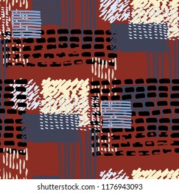 Memphis seamless  pattern in retro style. Doodle pattern hand-drawn pen, ink, chalk. 
