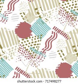 Memphis seamless  pattern in retro style. Doodle pattern hand-drawn pen, ink, chalk. 