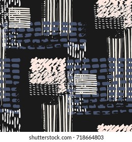 Memphis seamless  pattern in retro style. Doodle pattern hand-drawn pen, ink, chalk. 