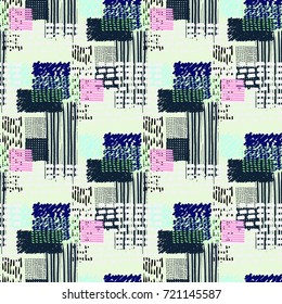 Memphis seamless  pattern in retro style. Doodle pattern hand-drawn pen, ink, chalk. 