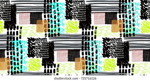 Memphis Seamless Pattern Retro Style Doodle Stock Vector (Royalty Free ...