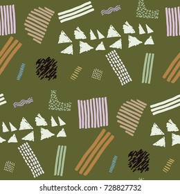 Memphis seamless  pattern in retro style. Doodle pattern hand-drawn pen, ink, chalk. 