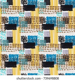 Memphis seamless  pattern in retro style. Doodle pattern hand-drawn pen, ink, chalk. 
